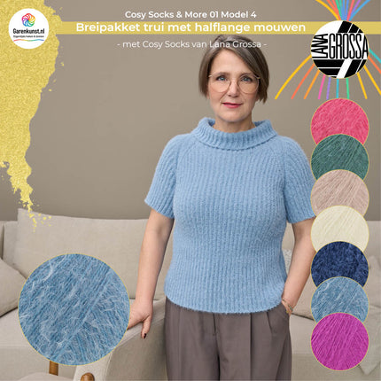 Breipakket raglantrui model 4 Cosy Socks & More 01 van Lana Grossa, beschikbaar in meerdere kleuren