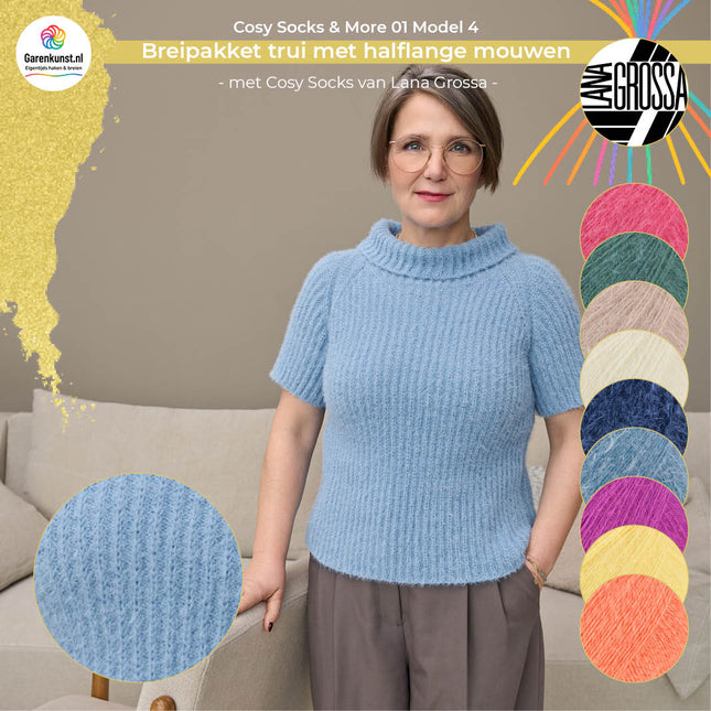 Breipakket raglantrui – Model 4 – Cosy Socks & More 01 | Lana Grossa