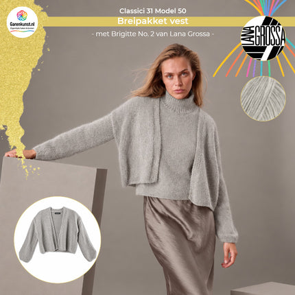 Brigitte No. 2 breipakket vest kleur Zilvergrijs (13) van Lana Grossa bij Garenkunst.nl