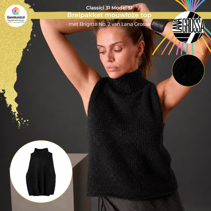 Brigitte No. 2 breipakket mouwloze top kleur Zwart (36) van Lana Grossa bij Garenkunst.nl