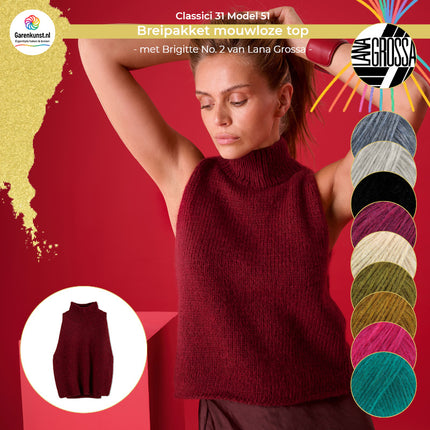 Brigitte No. 2 breipakket mouwloze top meerdere kleuren uit Classici 31 van Lana Grossa bij Garenkunst.nl