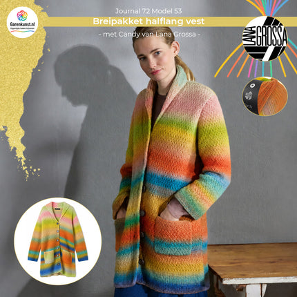 Candy breipakket halflang vest kleur 1 Oudroze-olijfmix van Lana Grossa bij Garenkunst.nl