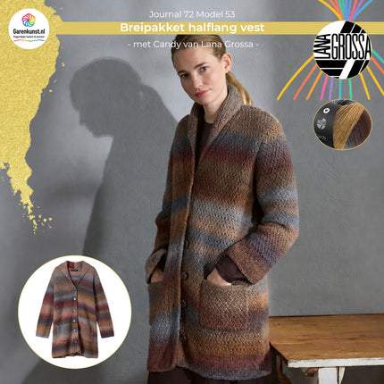 Candy breipakket halflang vest kleur 10 Lichtgrijs-antracietmix van Lana Grossa bij Garenkunst.nl