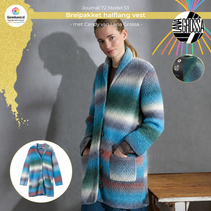 Candy breipakket halflang vest kleur 2 Roest-turquoisemix van Lana Grossa bij Garenkunst.nl