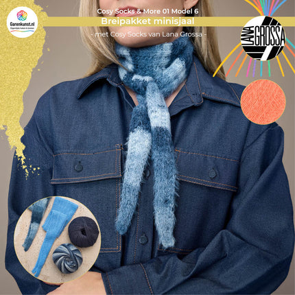 Breipakket minisjaal – Model 6 – Cosy Socks & More 01 | Lana Grossa