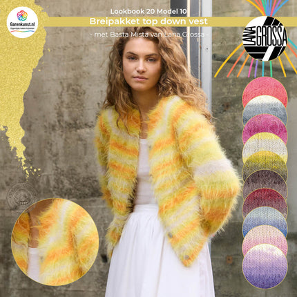 Breipakket top-down vest – Basta Mista – Model 10 – Lookbook 20 | Lana Grossa