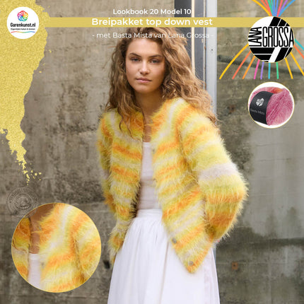 Breipakket top-down vest – Basta Mista – Model 10 – Lookbook 20 | Lana Grossa