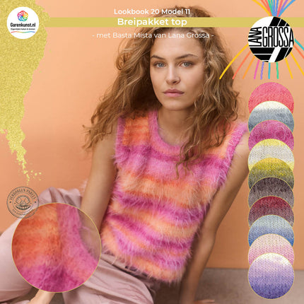 Breipakket top Basta Mista van Lana Grossa bij Garenkunst.nl, Model 11 uit Lookbook 20, Verborgen Parel, met alle beschikbare kleuropties