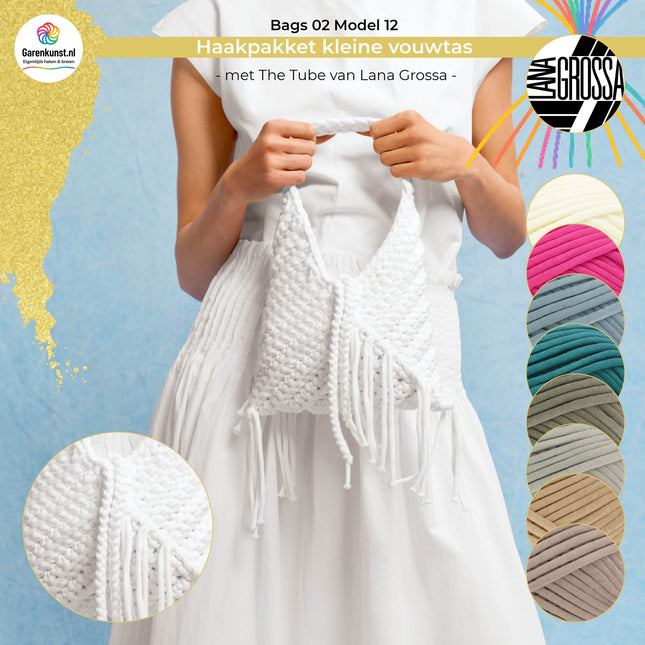 Haakpakket kleine vouwtas met The Tube – Model 12 – Bags 02 | Lana Grossa