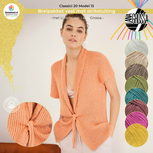 Breipakket vest met Linarte – Model 13 – Classici 20 | Lana Grossa