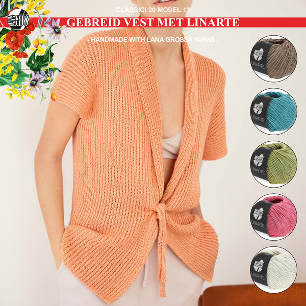 Breipakket vest met Linarte-garen model 13 van Classici 20