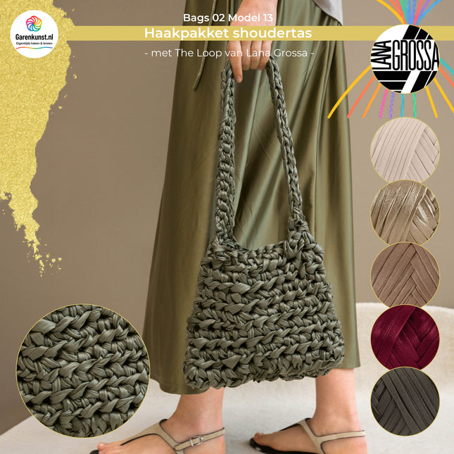 Haakpakket schoudertas met The Loop – Model 13 – Bags 02 | Lana Grossa