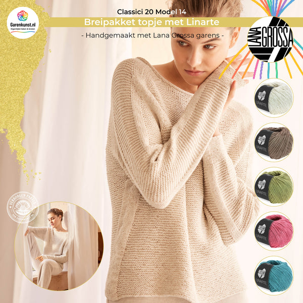 Breipakket trui met Linarte – Model 14 – Classici 20 | Lana Grossa