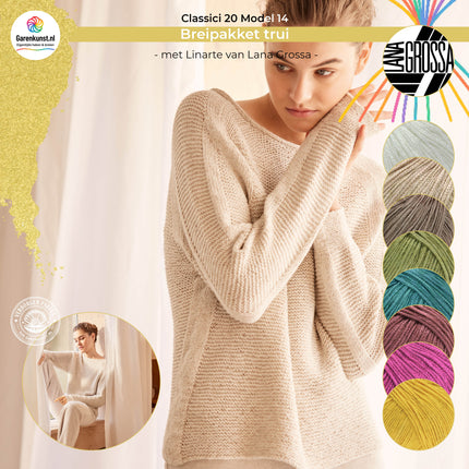 Breipakket trui met Linarte – Model 14 – Classici 20 | Lana Grossa