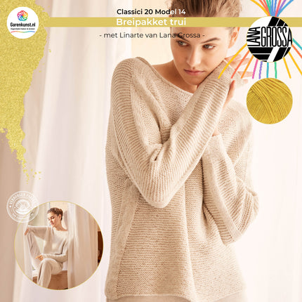 Breipakket trui met Linarte – Model 14 – Classici 20 | Lana Grossa