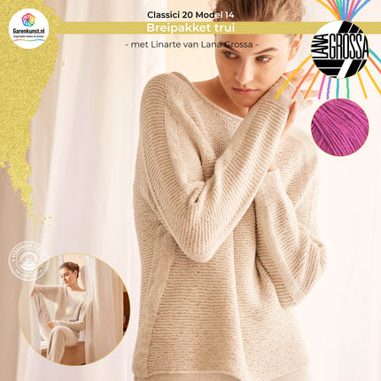 Breipakket trui met Linarte – Model 14 – Classici 20 | Lana Grossa