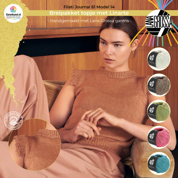 Breipakket topje met Linarte – Model 14 – Filati Journal 61 | Lana Grossa