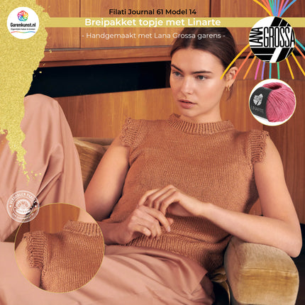 Breipakket topje met Linarte – Model 14 – Filati Journal 61 | Lana Grossa