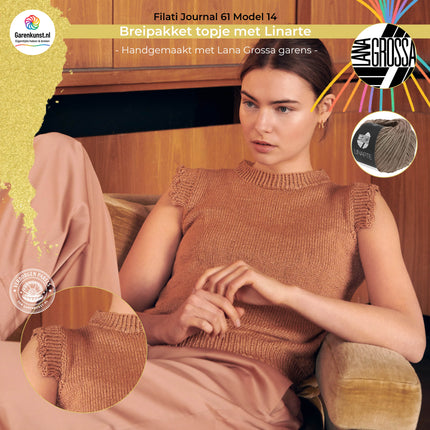 Breipakket topje met Linarte – Model 14 – Filati Journal 61 | Lana Grossa