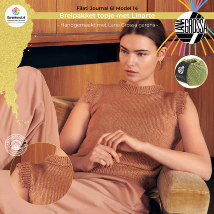 Breipakket topje met Linarte – Model 14 – Filati Journal 61 | Lana Grossa