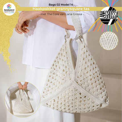 Haakpakket grannysquare tas met The Core – Model 14 – Bags 02 | Lana Grossa