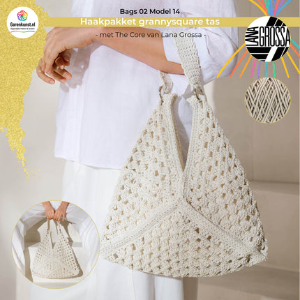 Haakpakket grannysquare tas met The Core – Model 14 – Bags 02 | Lana Grossa