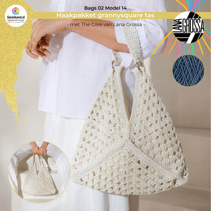 Haakpakket grannysquare tas met The Core – Model 14 – Bags 02 | Lana Grossa