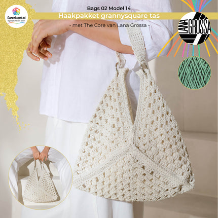 Haakpakket grannysquare tas met The Core – Model 14 – Bags 02 | Lana Grossa