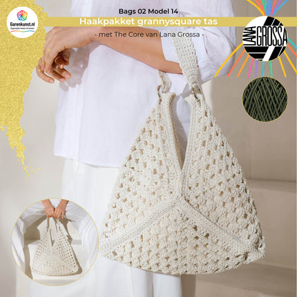 Haakpakket grannysquare tas met The Core – Model 14 – Bags 02 | Lana Grossa