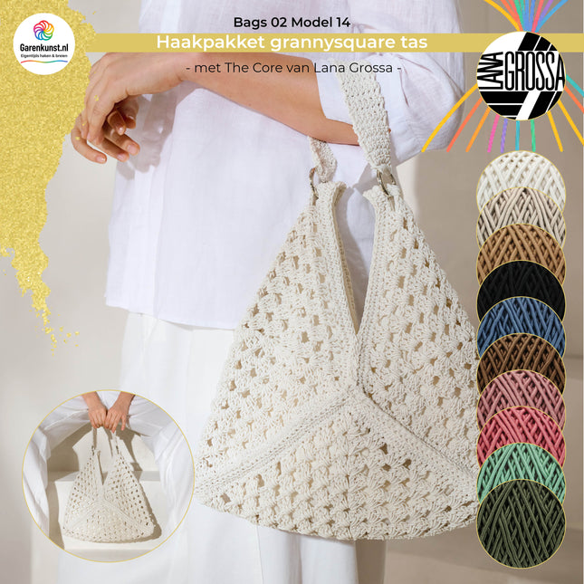 Haakpakket grannysquare tas met The Core – Model 14 – Bags 02 | Lana Grossa