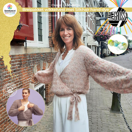 Breipakket wikkelvest met Silkhair hand dye – Model 14 – Classici 24 | Lana Grossa