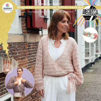 Breipakket wikkelvest met Silkhair hand dye – Model 14 – Classici 24 | Lana Grossa