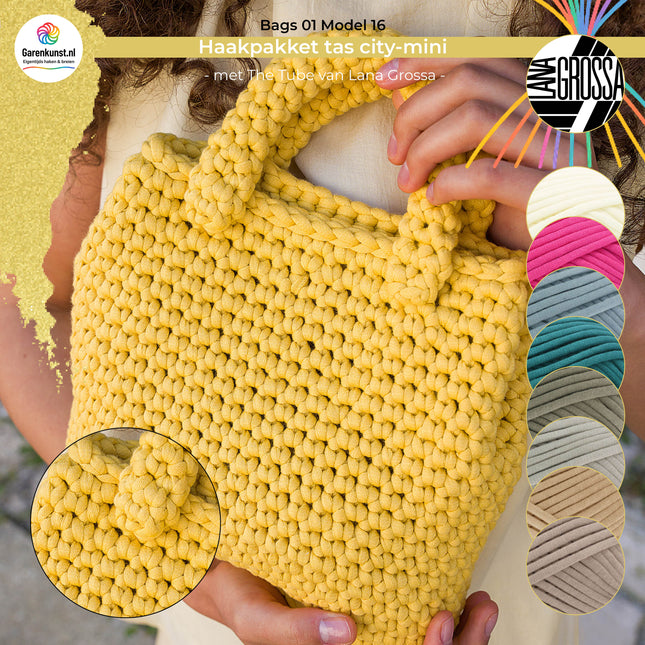 Haakpakket tas city-mini met The Tube – Model 16  – Bags 01| Lana Grossa