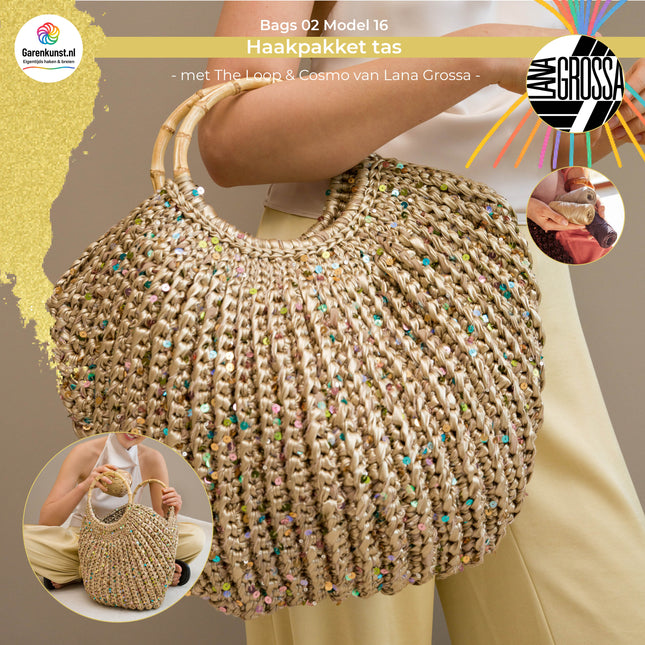 Haakpakket tas met The Loop & Cosmo – Model 16 – Bags 02 | Lana Grossa