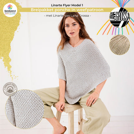 Breipakket poncho met Linarte – Model 1 – Linarte Flyer | Lana Grossa
