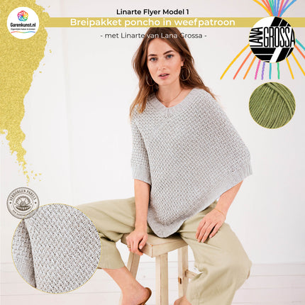 Breipakket poncho met Linarte – Model 1 – Linarte Flyer | Lana Grossa