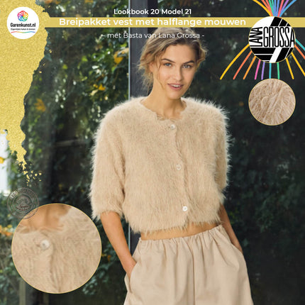 Breipakket vest met halflange mouwen – Basta – Model 21 – Lookbook 20 | Lana Grossa