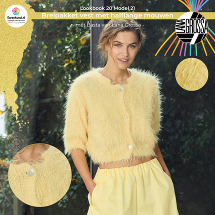 Breipakket vest met halflange mouwen – Basta – Model 21 – Lookbook 20 | Lana Grossa