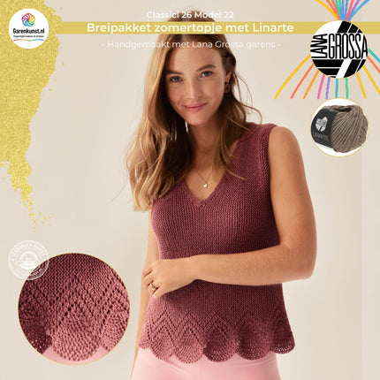 Breipakket zomertopje met Linarte – Model 22 – Classici nr. 26 | Lana Grossa