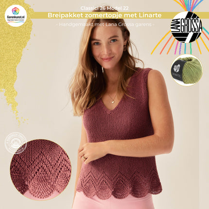 Breipakket zomertopje met Linarte – Model 22 – Classici nr. 26 | Lana Grossa