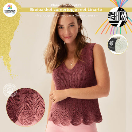 Breipakket zomertopje met Linarte – Model 22 – Classici nr. 26 | Lana Grossa