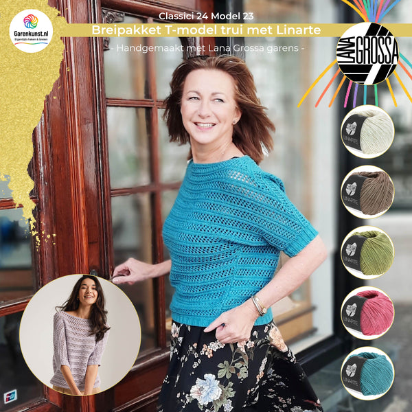 Breipakket trui met Linarte – Model 23 – Classici 24 | Lana Grossa