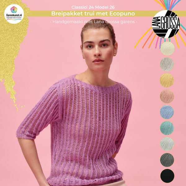 Breipakket trui met Ecopuno garen model 26 van Classici 24