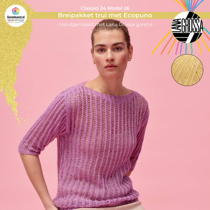 Breipakket trui met Ecopuno – Model 26 – Classici 24 | Lana Grossa