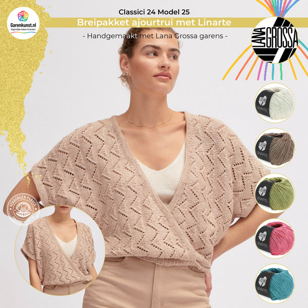 Breipakket ajourtrui met Linarte  – Model 25 – Classici 24 | Lana Grossa
