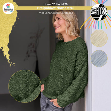 Breipakket trui met Caramella – Model 26 – Home 78 | Lana Grossa