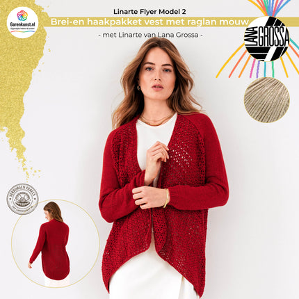 Brei- en haakpakket vest met Linarte – Model 2 – Linarte Flyer | Lana Grossa