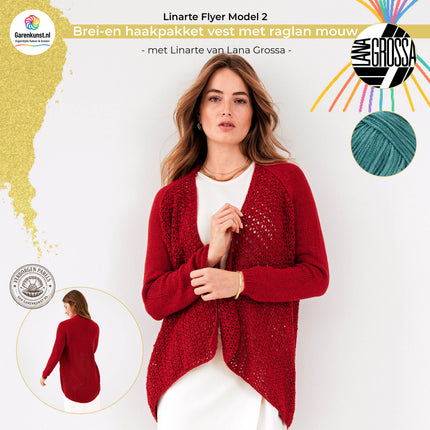 Brei- en haakpakket vest met Linarte – Model 2 – Linarte Flyer | Lana Grossa