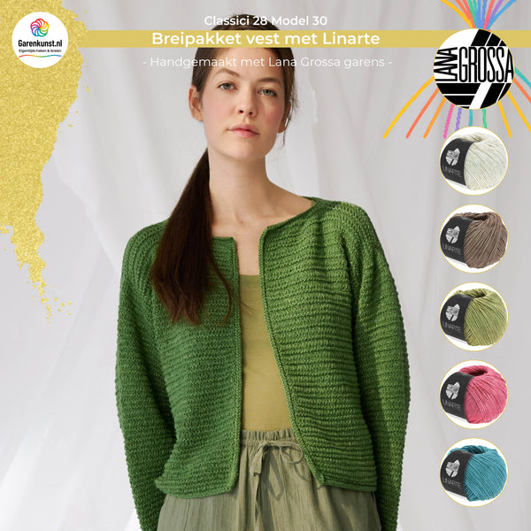 Breipakket vest met Linarte-garen model 30 van Classici 28