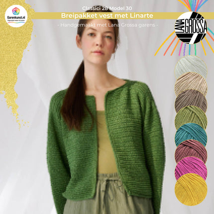 Breipakket vest met Linarte – Model 30 – Classici 28 | Lana Grossa